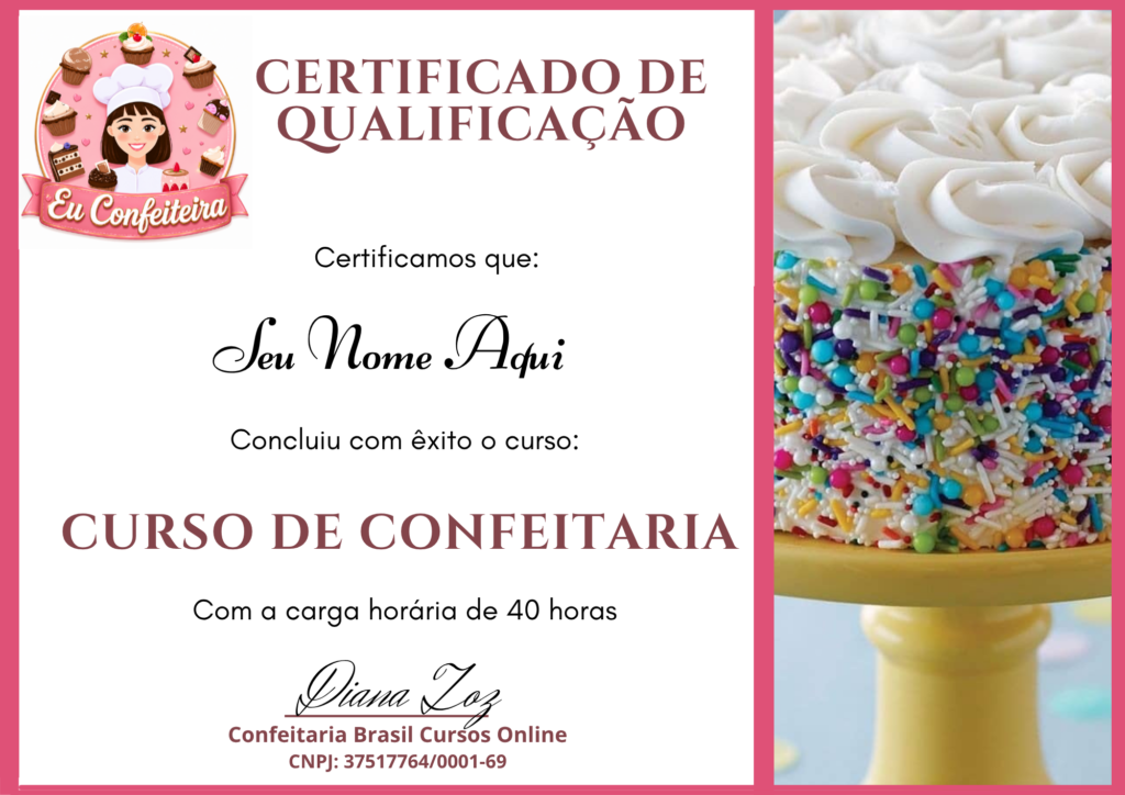 certificado confeitaria