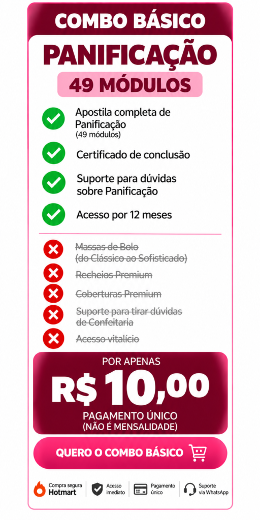 curso panificação e confeitaria